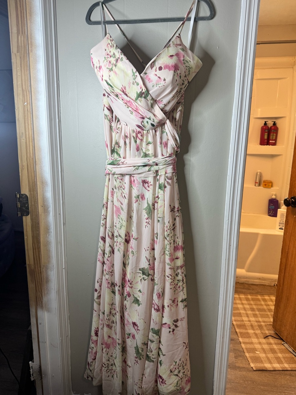 Revelry Women's Formal Floral Pink & Green Maxi Dress Size 12